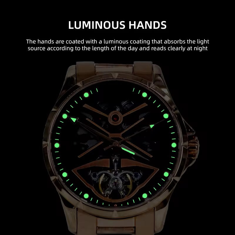 Luxury Gold Skeleton Automatic Watch