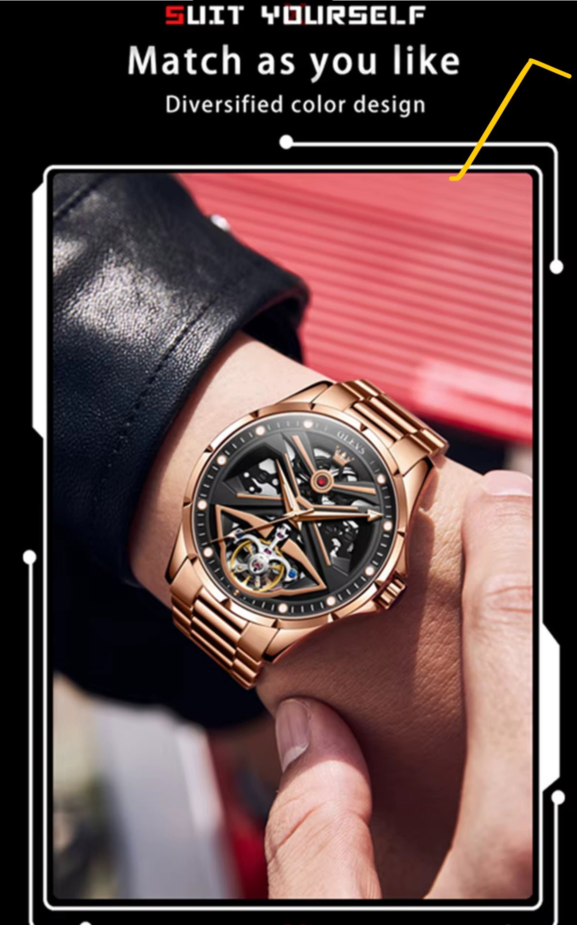 Luxury Gold Skeleton Automatic Watch