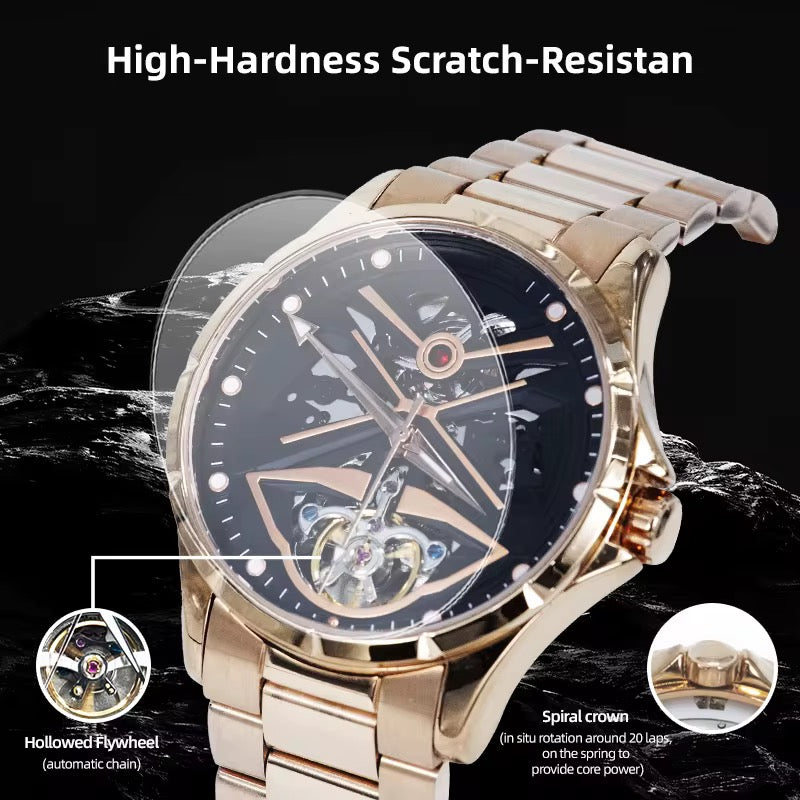 Luxury Gold Skeleton Automatic Watch
