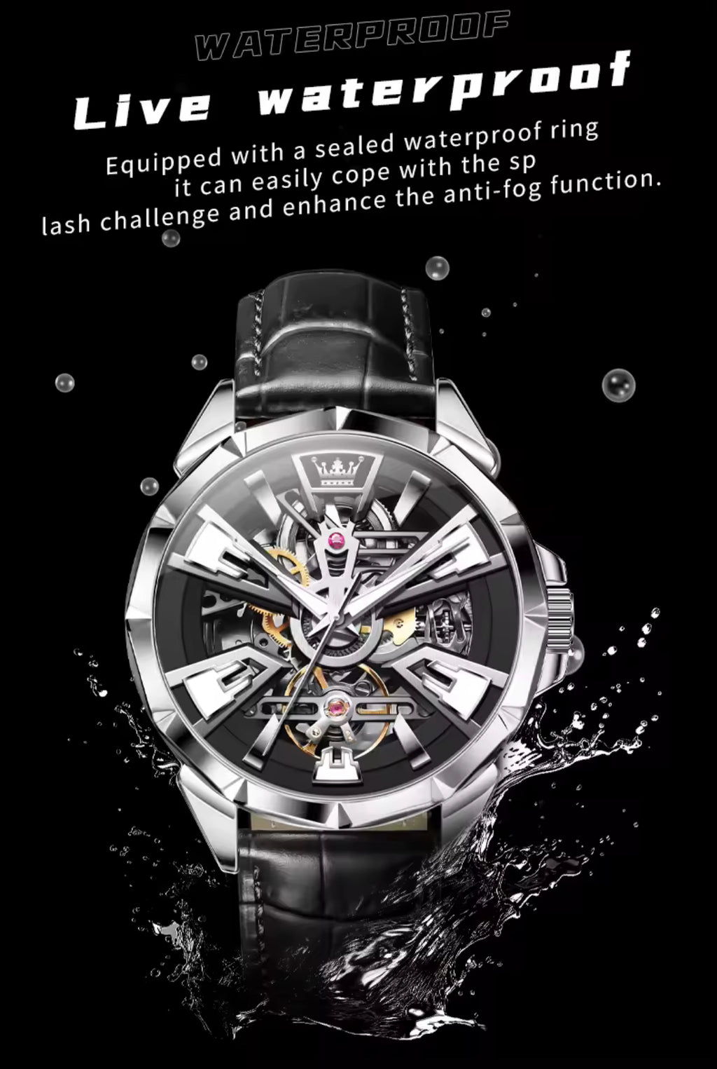 Royal Crown Skeleton Automatic Watch