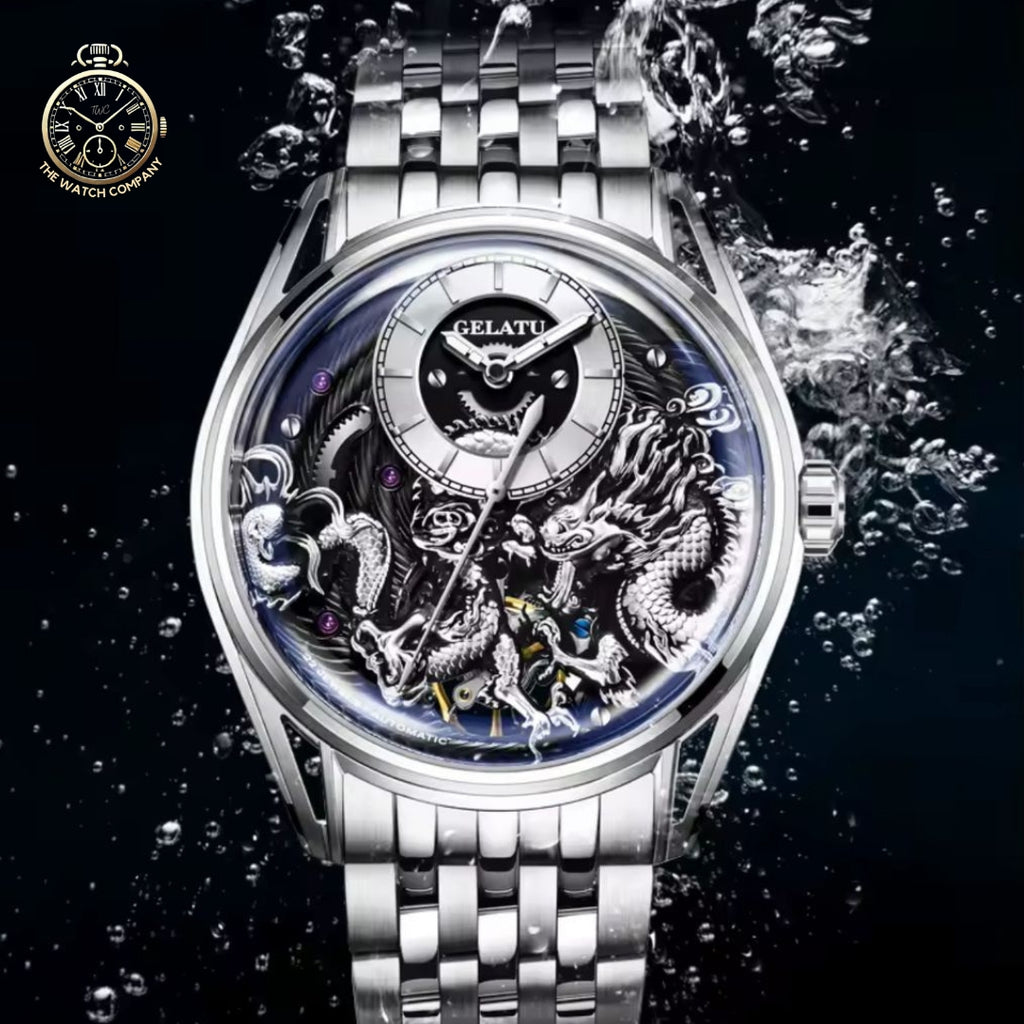 Silver Dragon Coiled Automatic Watch