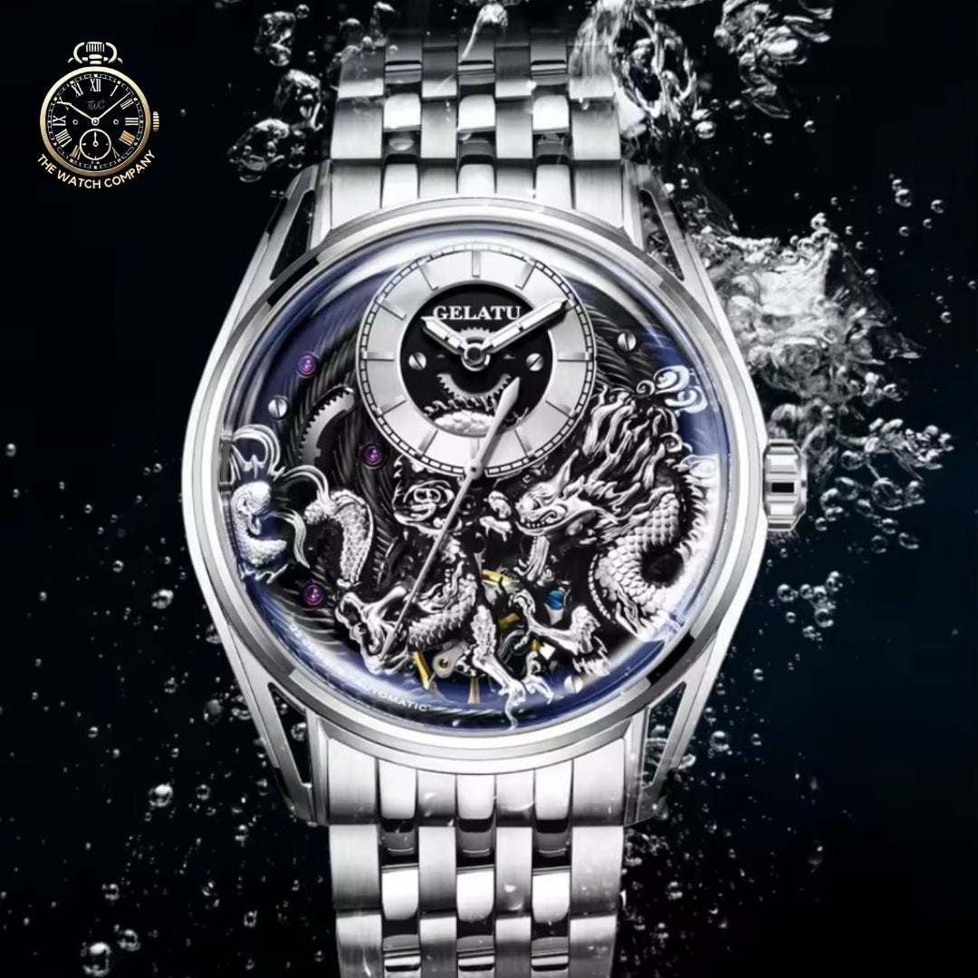 Silver Dragon Coiled Automatic Watch