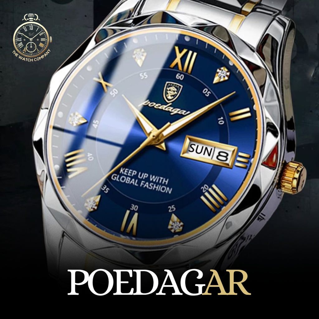 POEDAGAR Royal Blue Men's Luxury Watch
