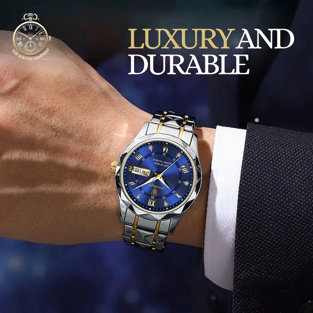 POEDAGAR Royal Blue Men's Luxury Watch