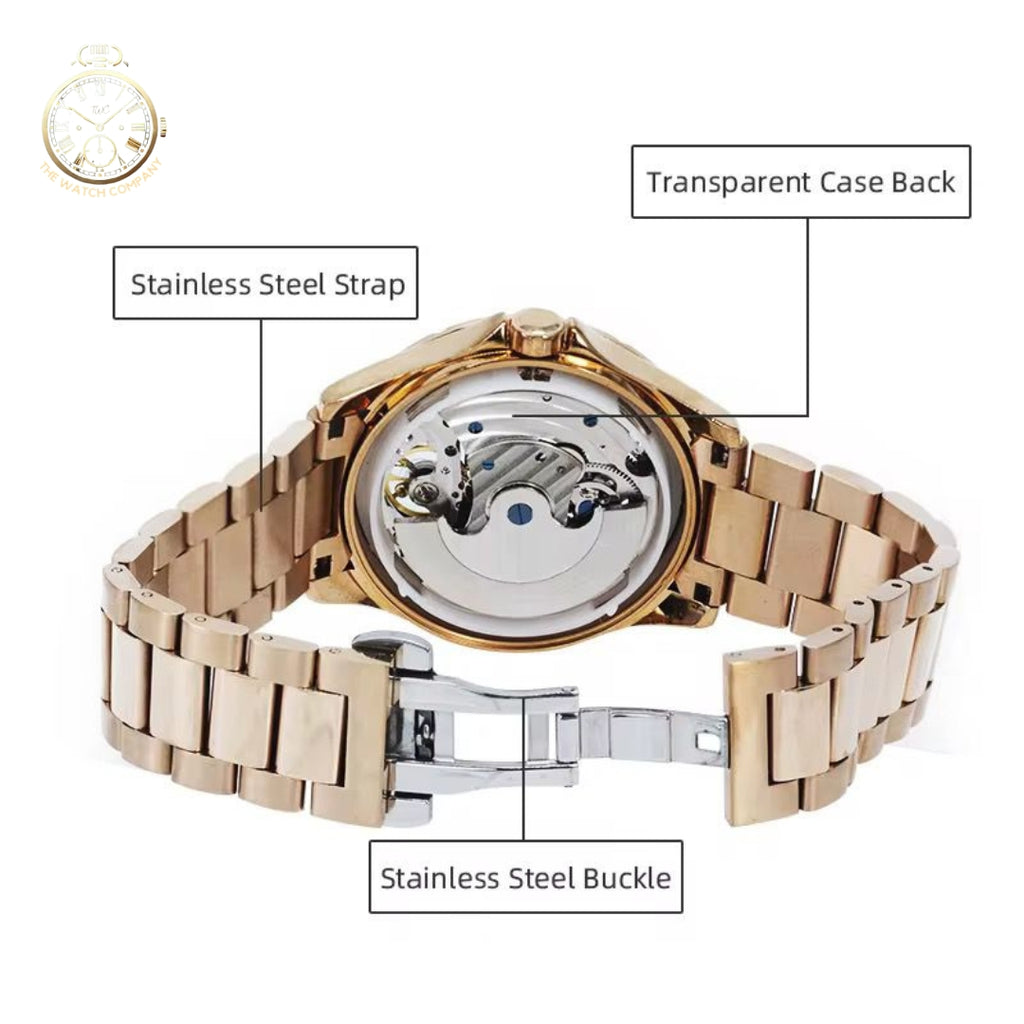 Luxury Gold Skeleton Automatic Watch