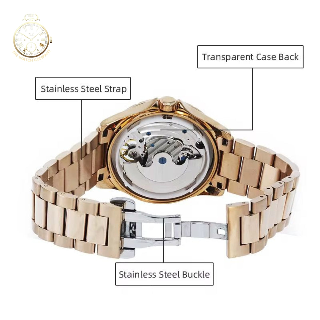 Luxury Gold Skeleton Automatic Watch