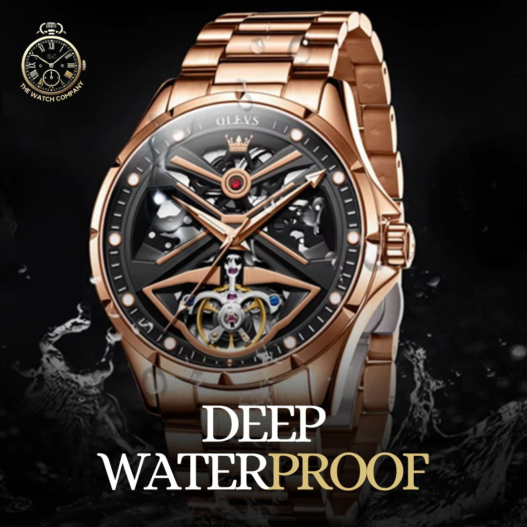 Luxury Gold Skeleton Automatic Watch