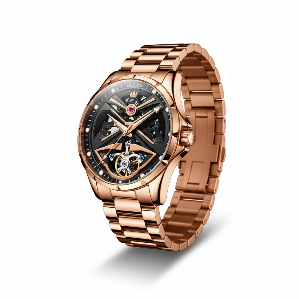 Luxury Gold Skeleton Automatic Watch
