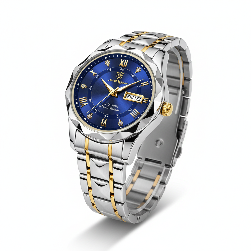 POEDAGAR Royal Blue Men's Luxury Watch