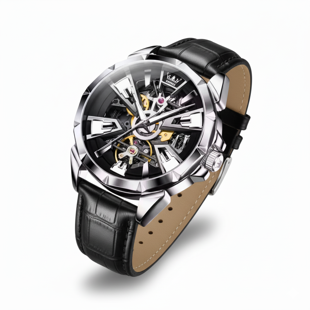 Royal Crown Skeleton Automatic Watch